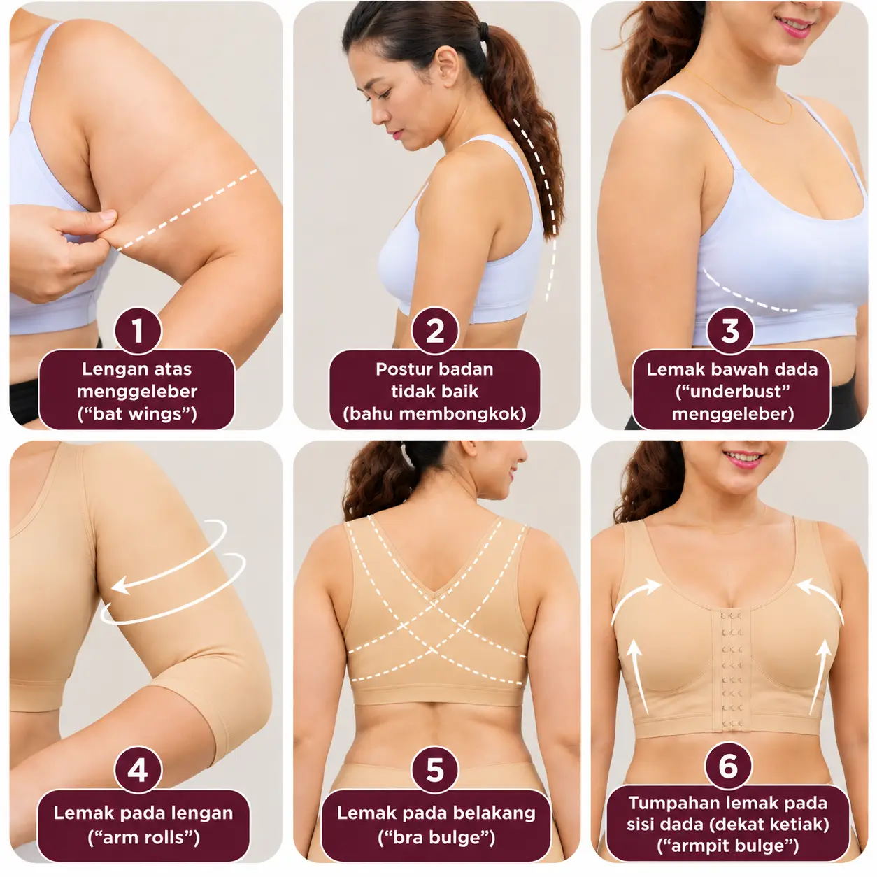 Masalah lengan besar dan menggelebeh apabila memakai baju fit