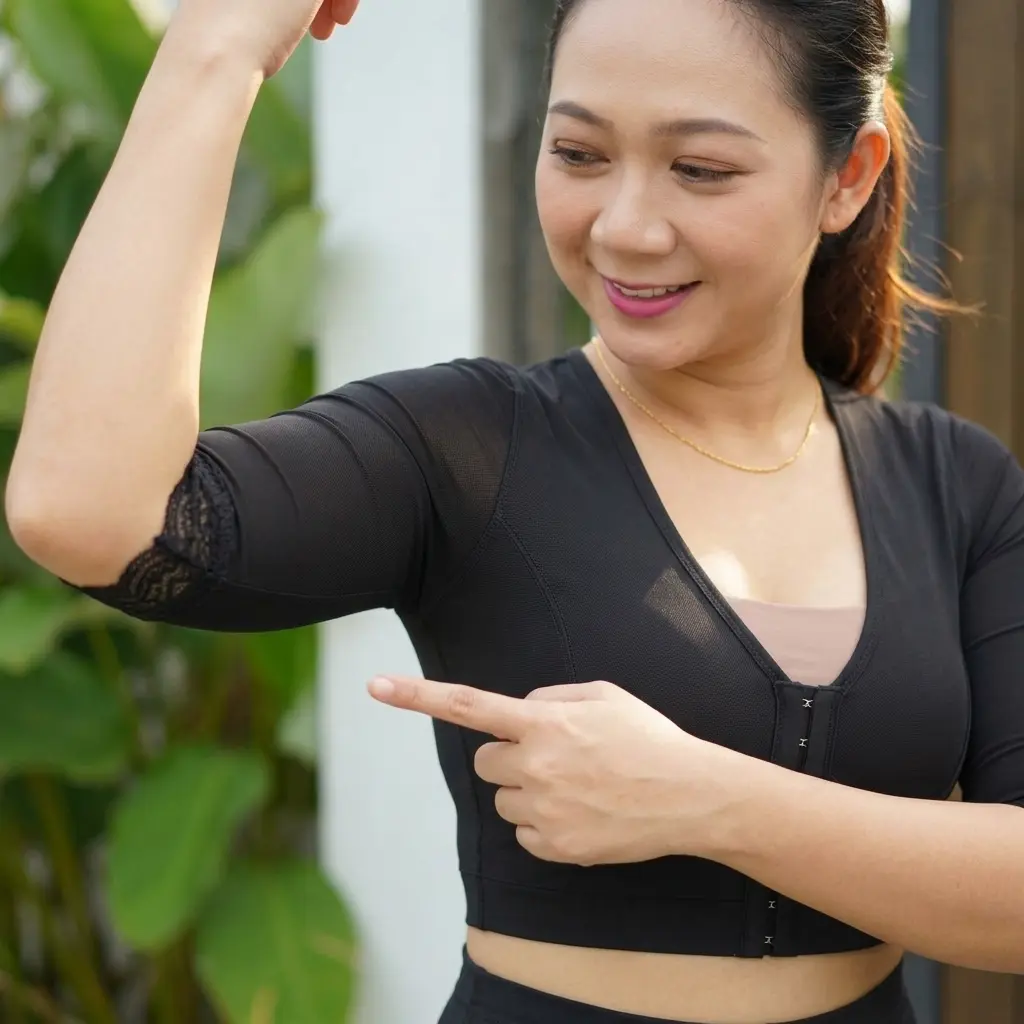 Model memakai Arm Shaper Fit gambar kedua